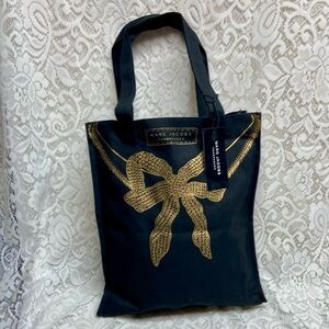 Marc Jacobs, Large, Black and Gold Complimentary- Tote Bag- 15inx13inx4in